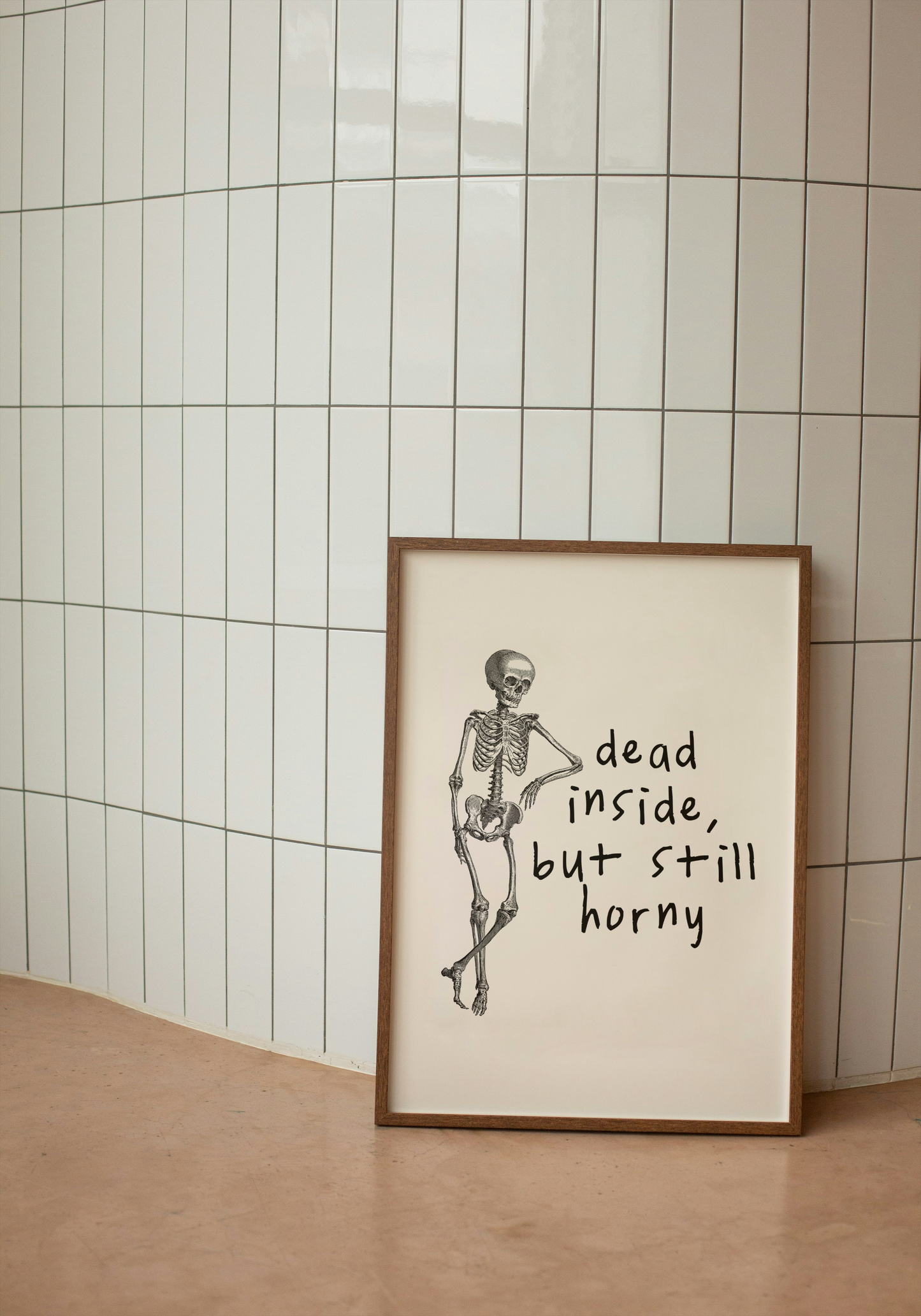 Dead Inside, But Still Horny | Black and Cream | Art Print