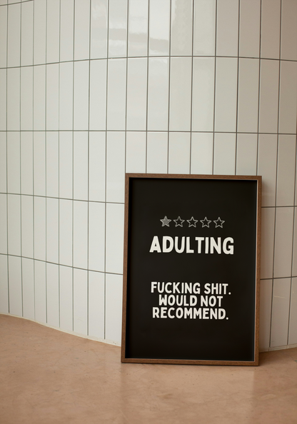 Adulting | Cream and Charcoal | Art Print