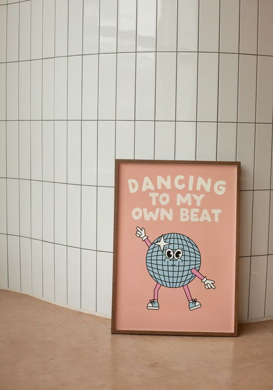 Dancing To My Own Beat | Cream and Peach | Art Print