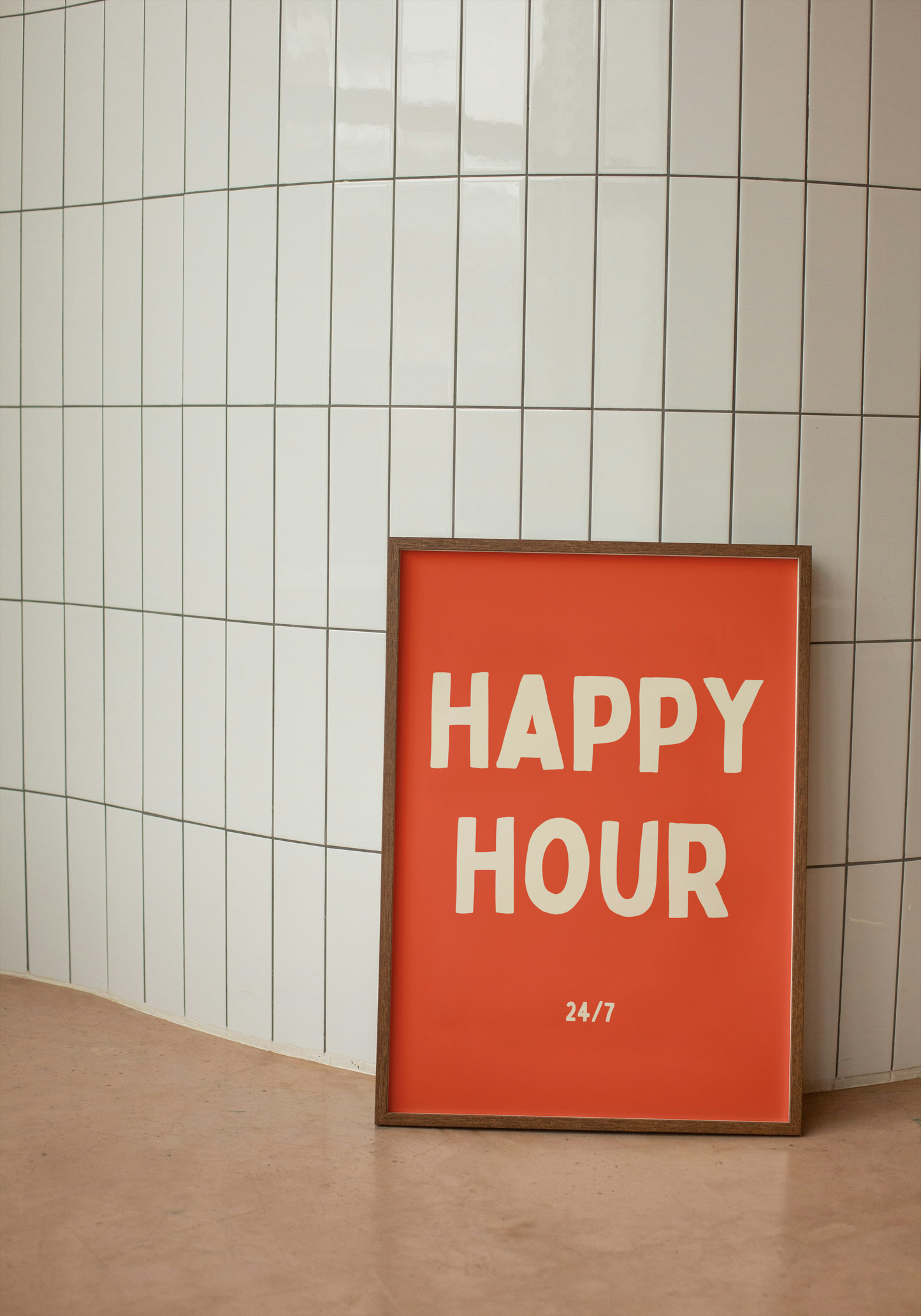 Happy Hour | Cream and Red | Art Print