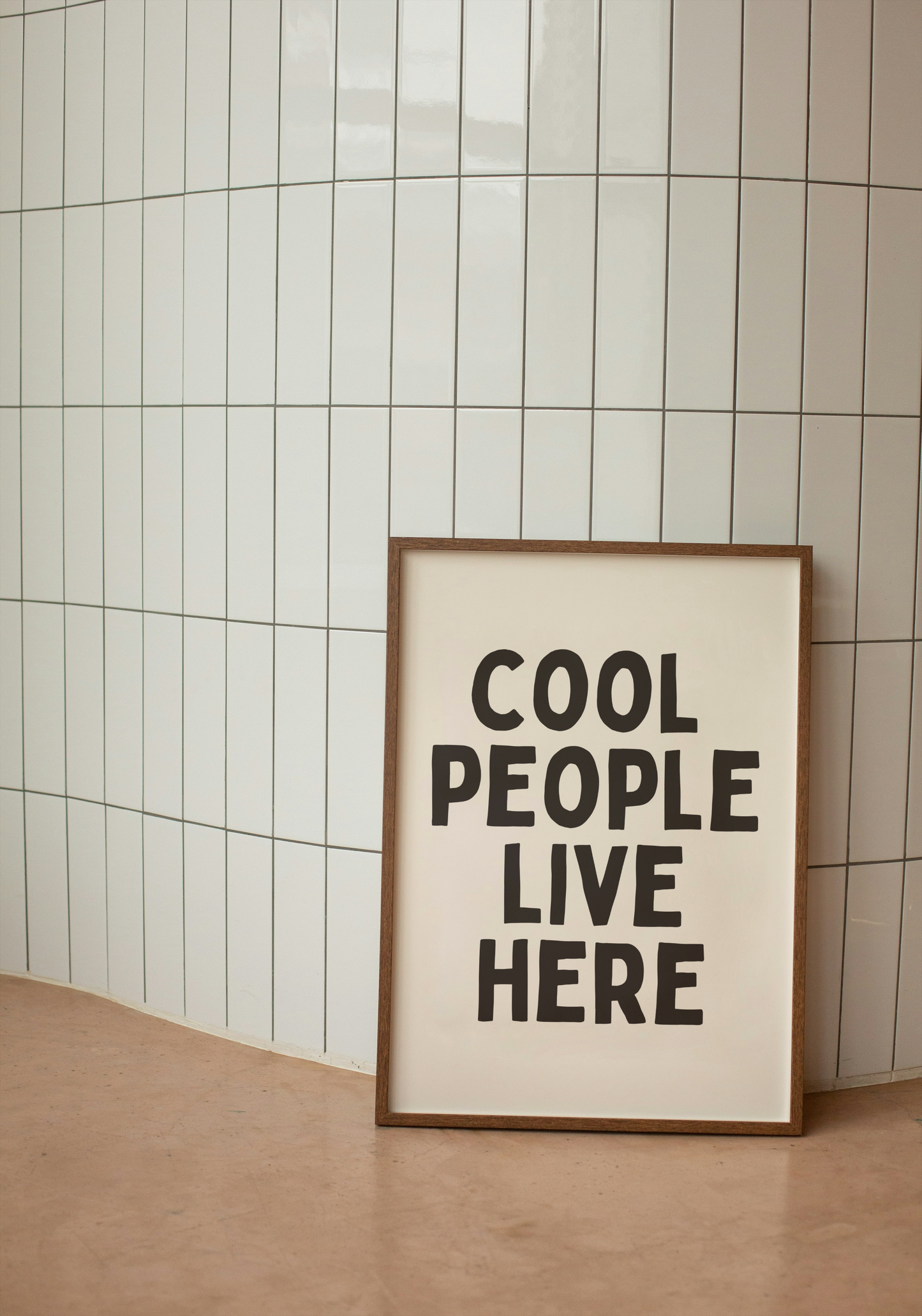 Cool People Live Here | Black and Cream | Art Print