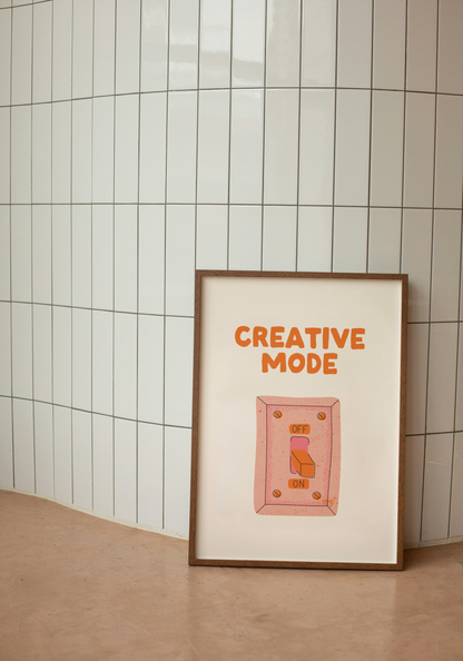 Creative Mode | Orange and Cream | Art Print