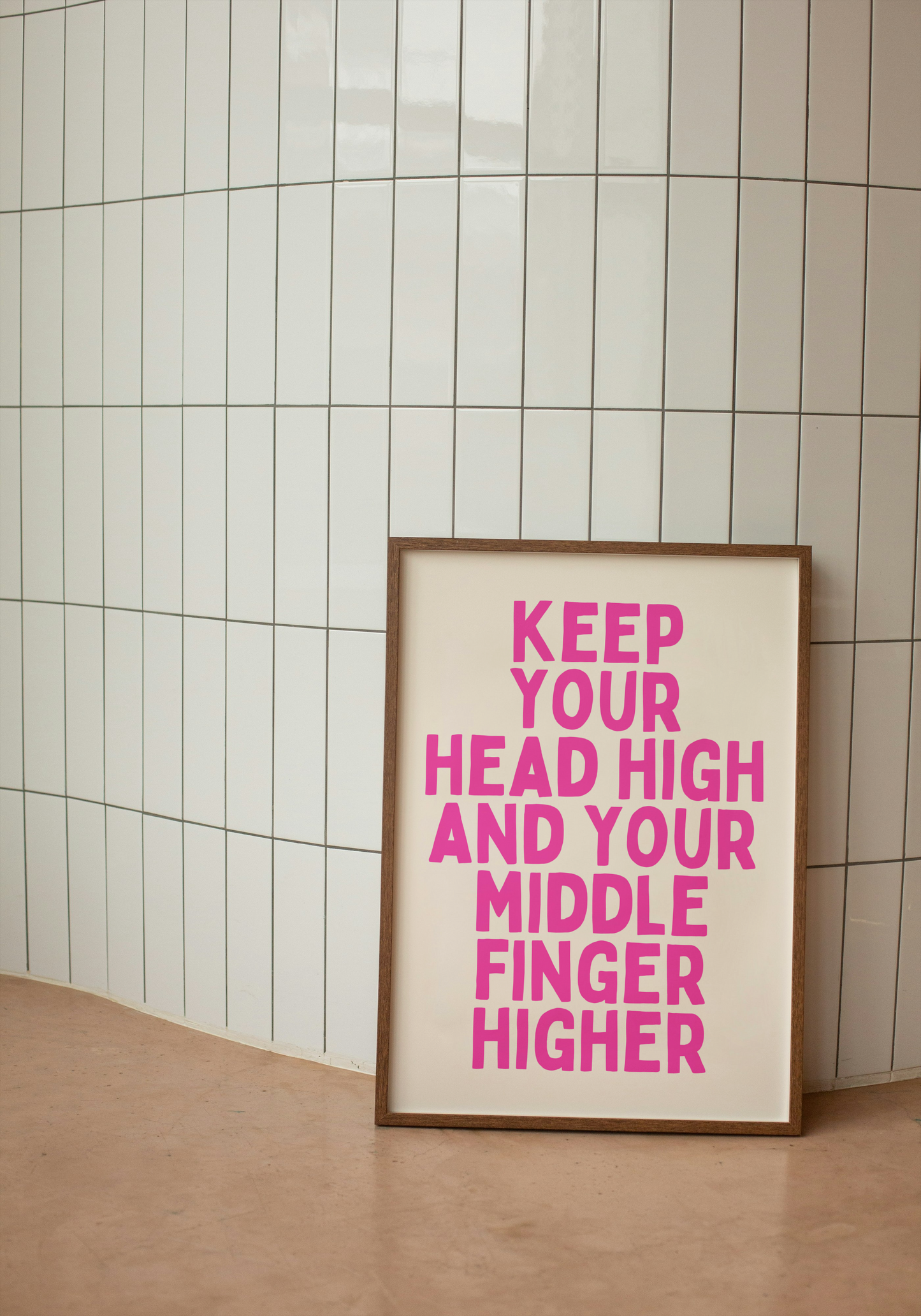 Digital Download | Keep Your Head High | Hot Pink and Cream