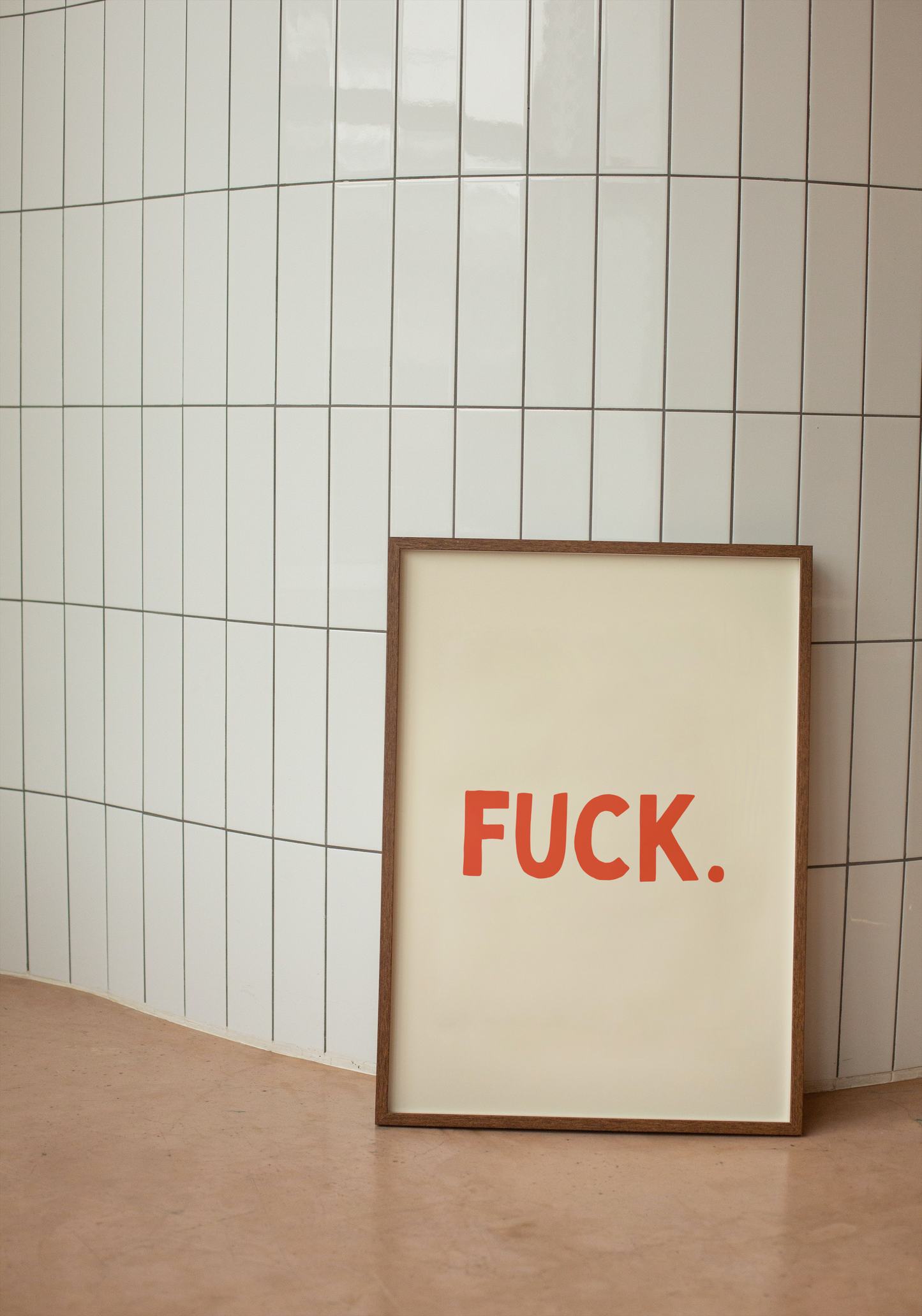 Fuck. | Red Orange and Cream | Art Print