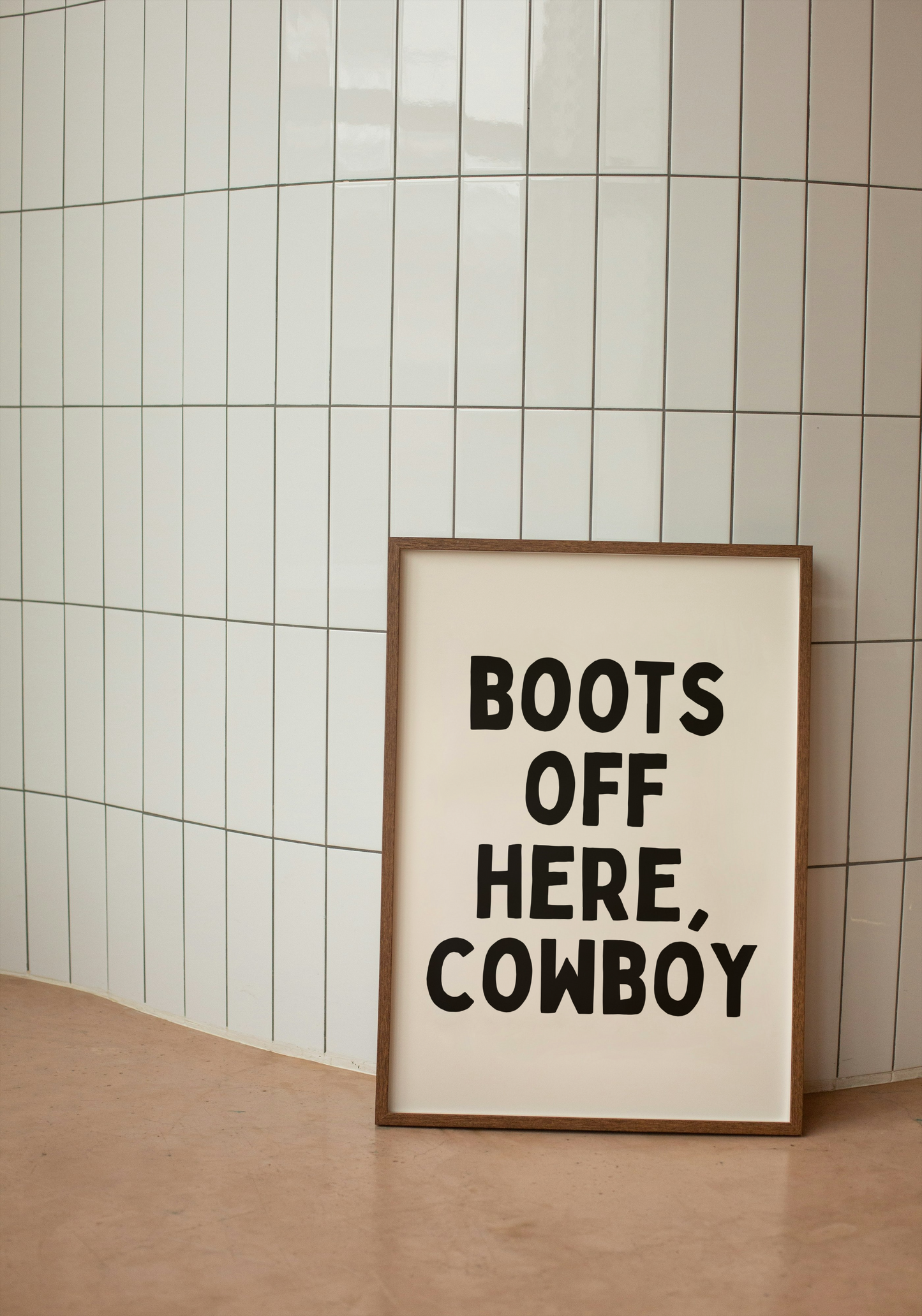 Boots Off Here, Cowboy | Black and Cream | Art Print