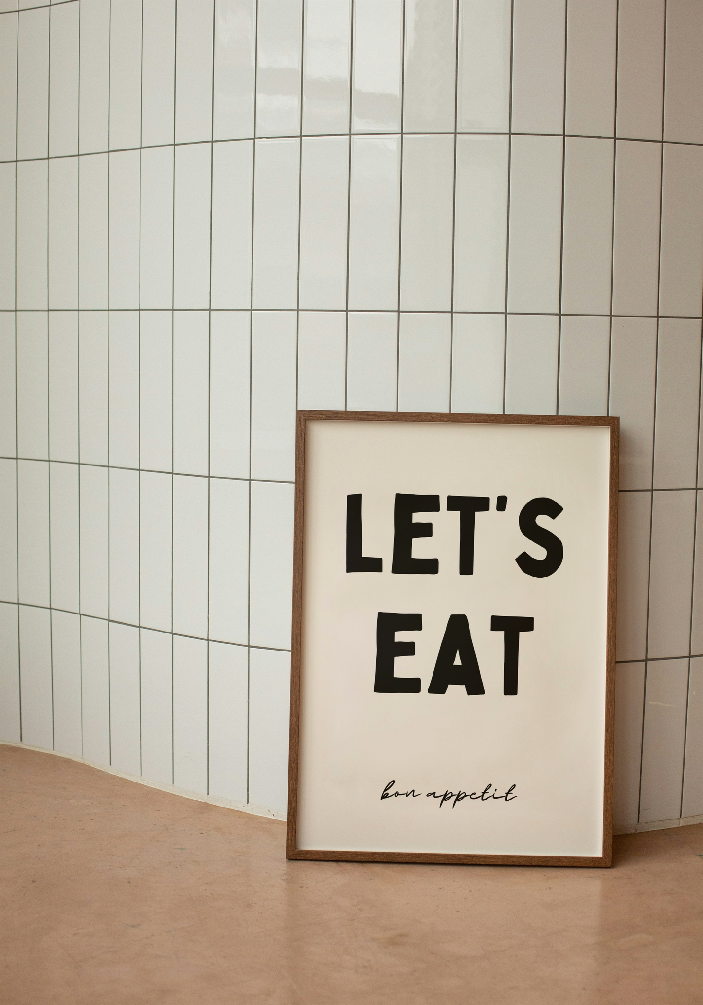 Let's Eat. Bon Appetit | Black and Cream | Art Print