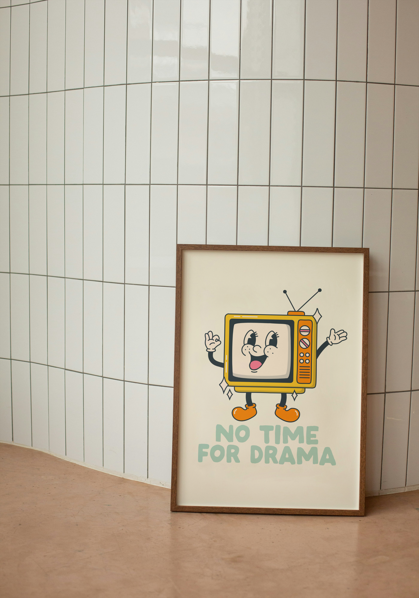 No Time For Drama | Seafoam and Cream | Art Print