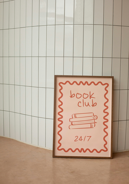 Book Club | Red and Pink | Art Print