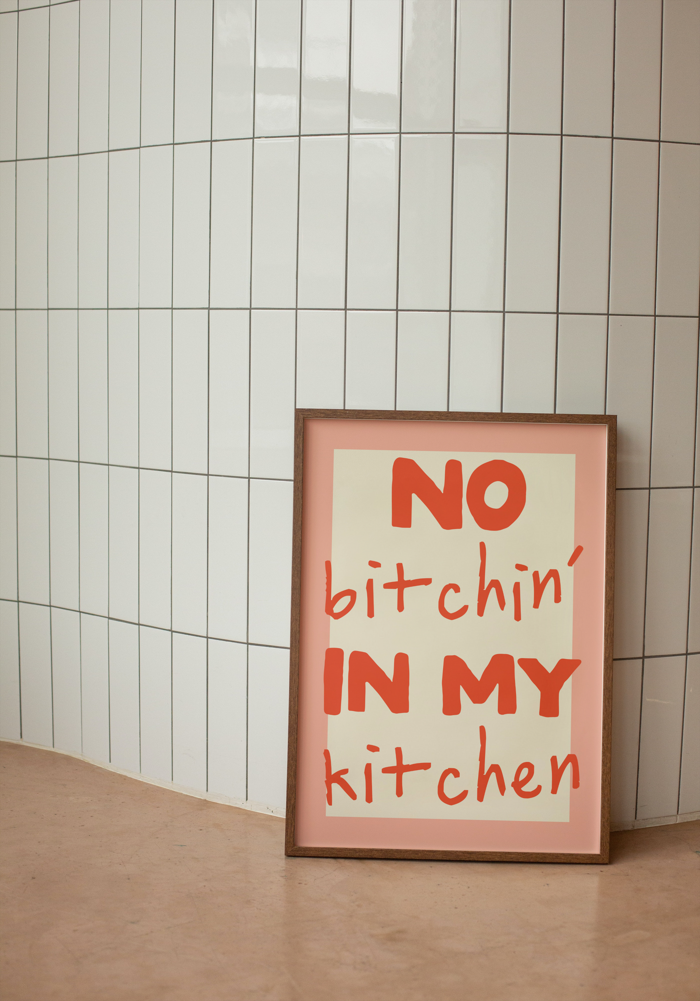 No Bitchin' In My Kitchen | Red and Pink | Art Print