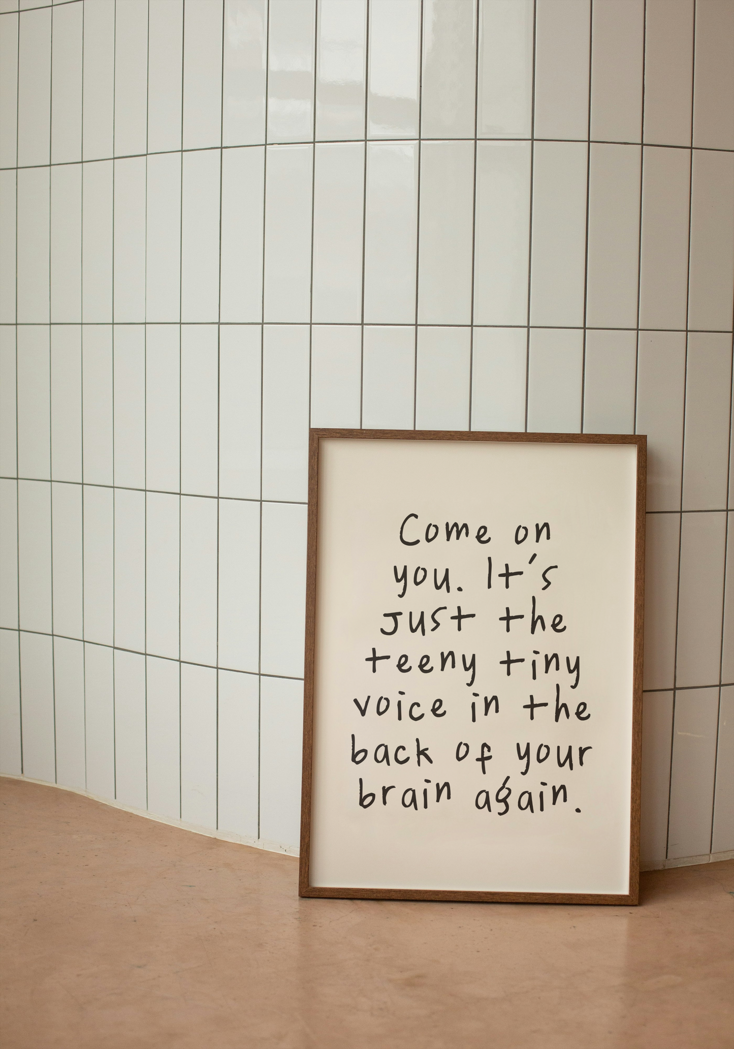 Come On You. It's Just The Teeny Tiny Voice | Charcoal and Cream | Art Print