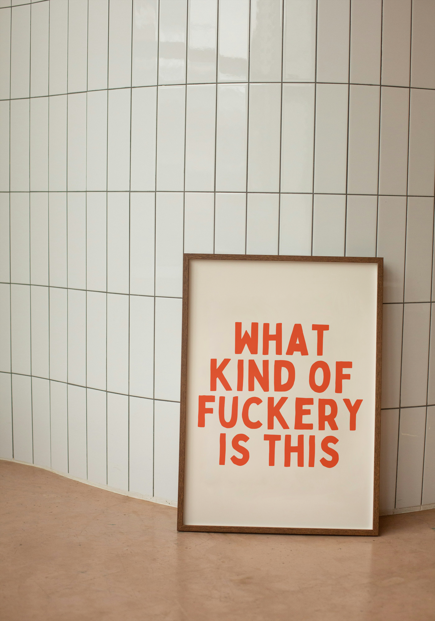 What Kind Of Fuckery Is This | Red and Cream | Art Print