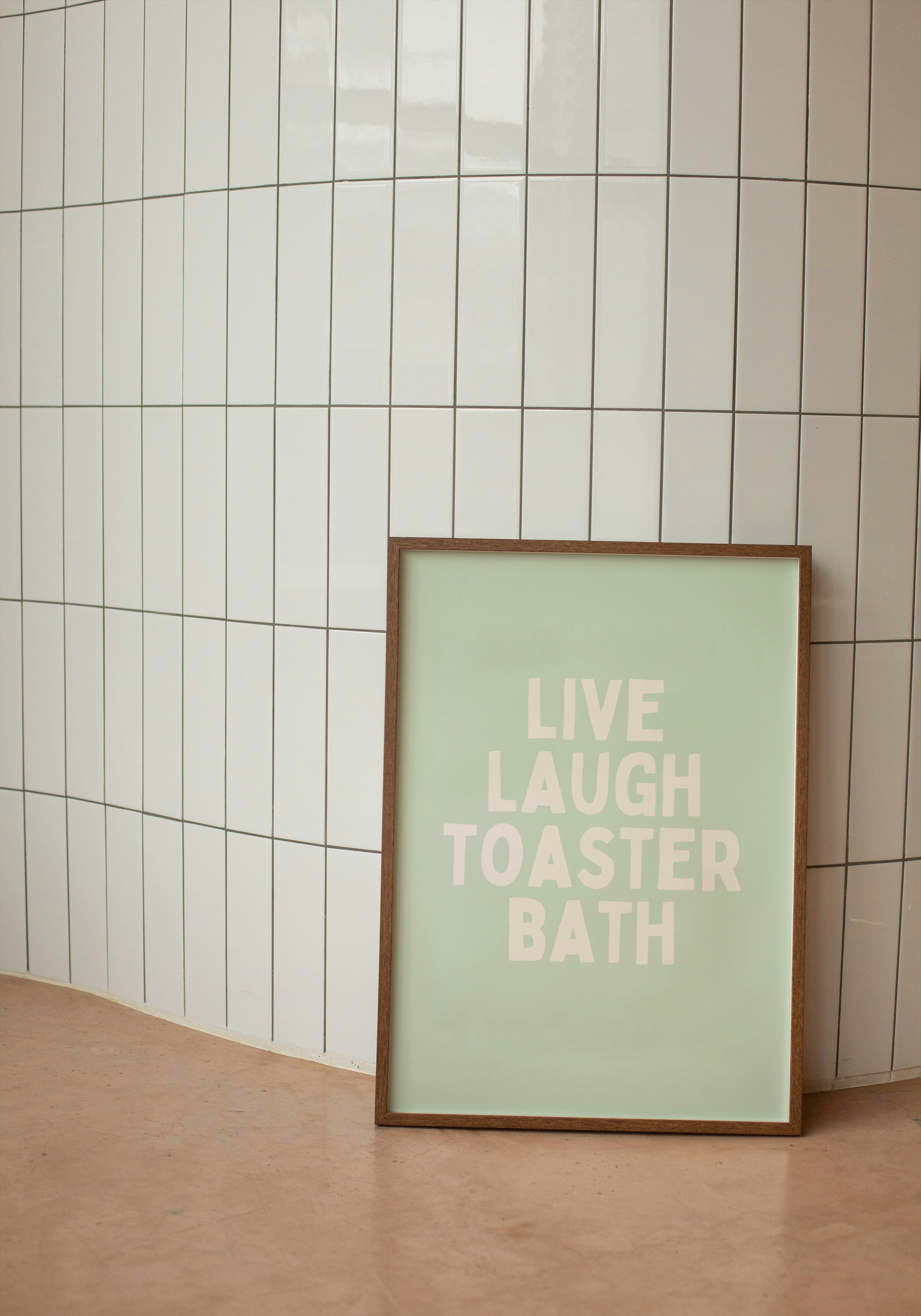 Digital Download | Live Laugh Toaster Bath | Cream and Pistachio