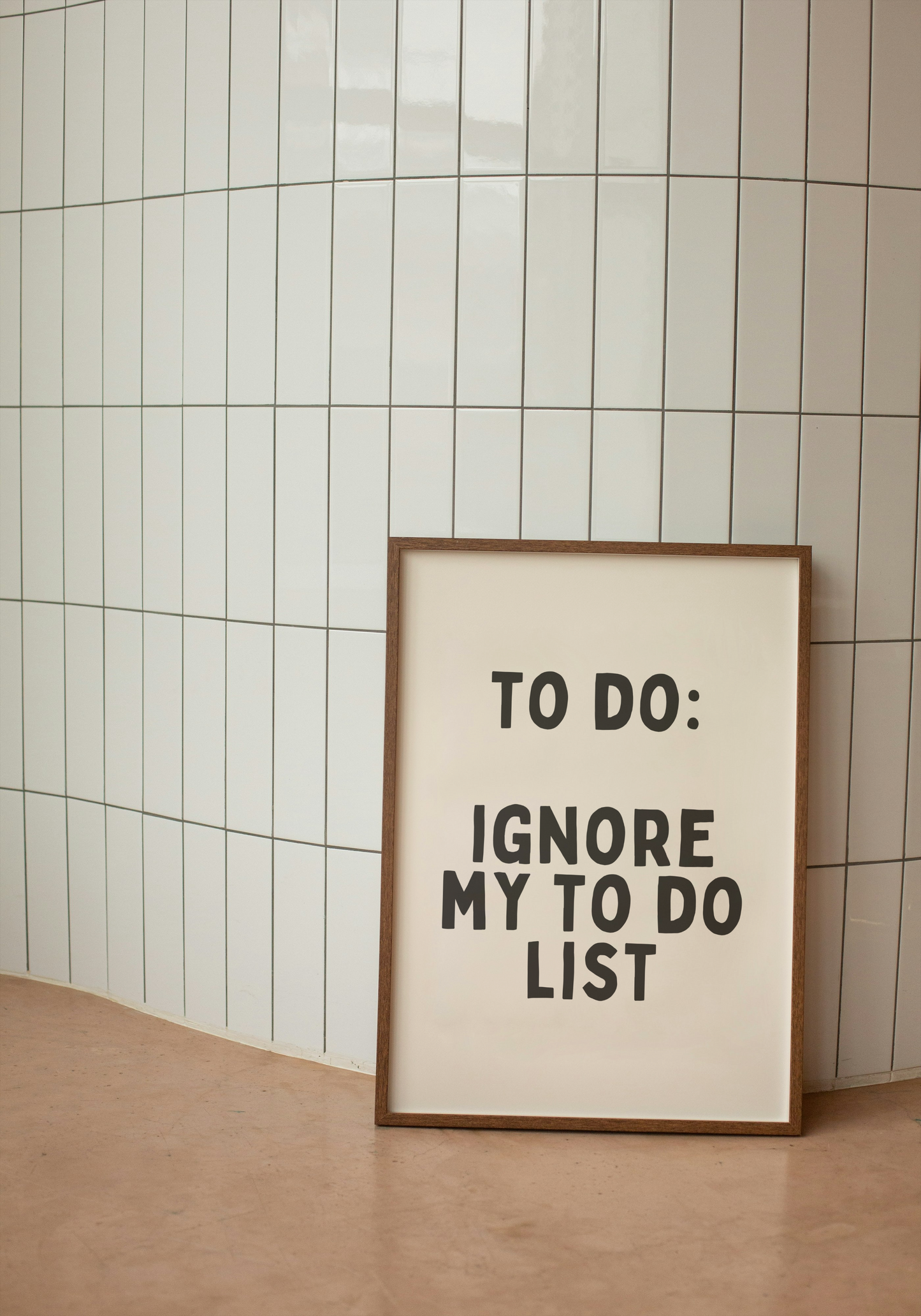 To Do: Ignore To Do List | Black and Cream | Art Print