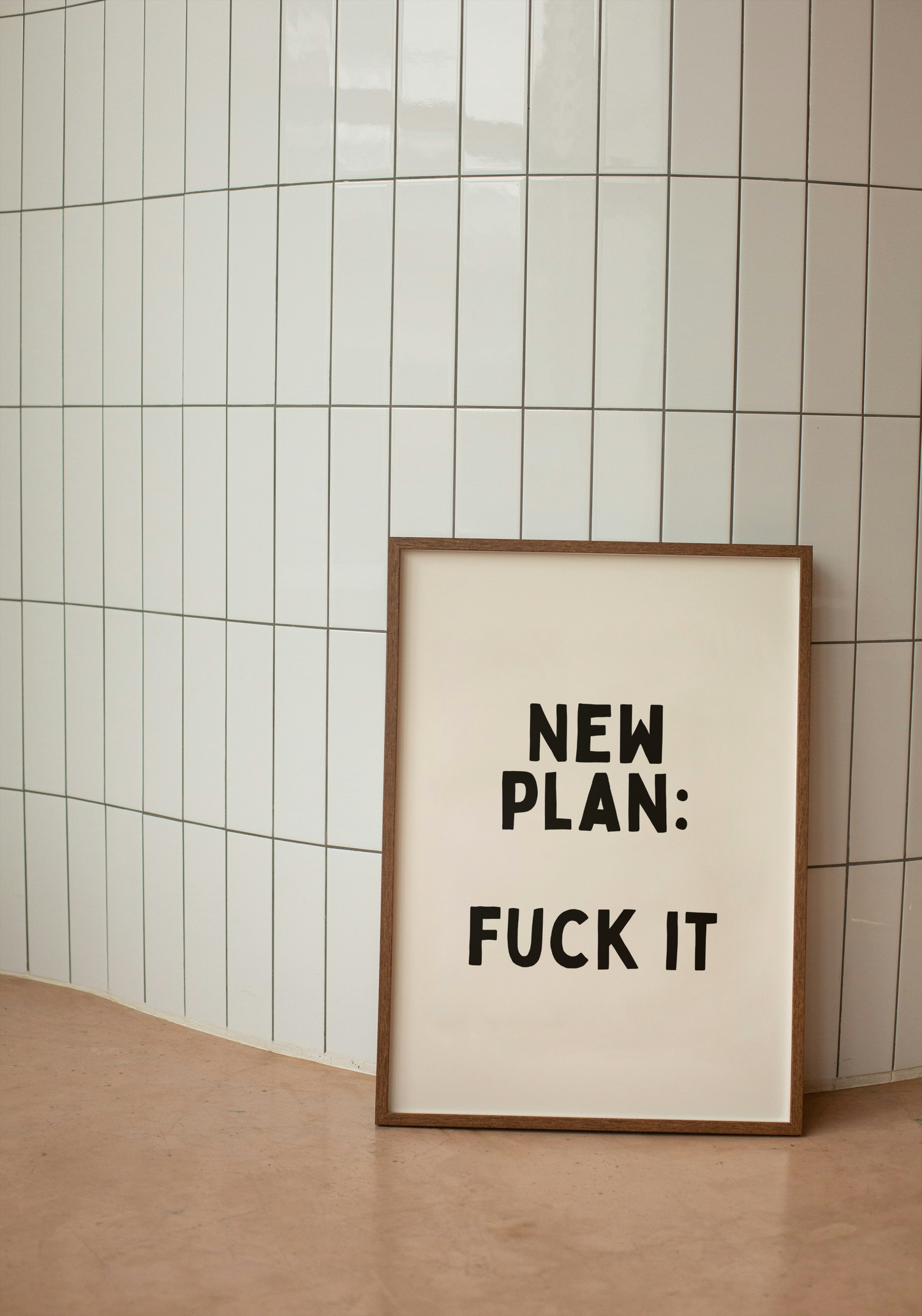 New Plan: Fuck It | Black and Cream | Art Print