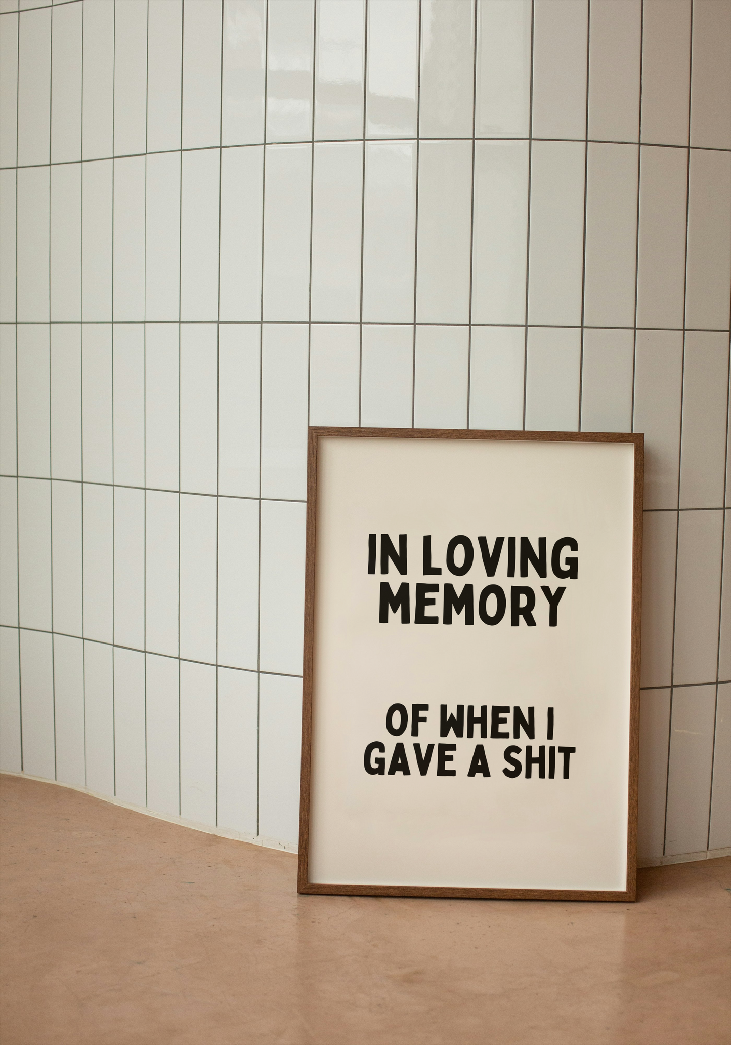 In Loving Memory Of When I Gave A Shit | Black and Cream | Art Print