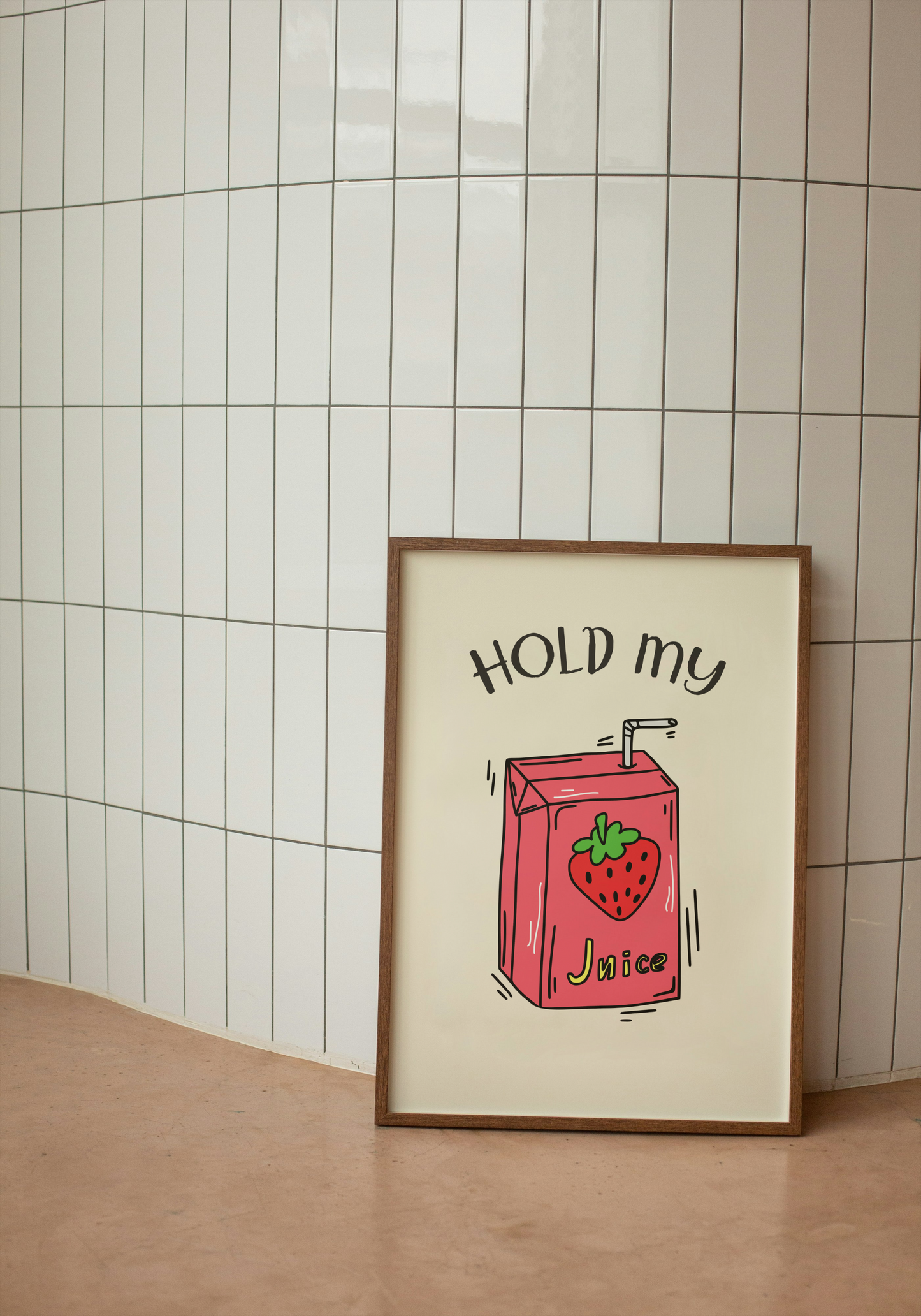 Hold My Juice Box | Black and Cream | Art Print