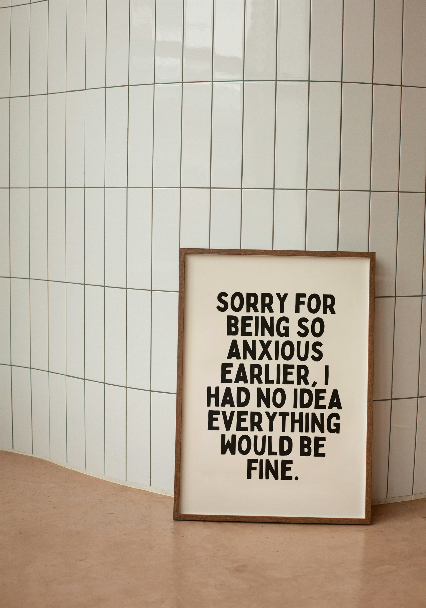 Sorry For Being Anxious Earlier | Black and Cream | Art Print