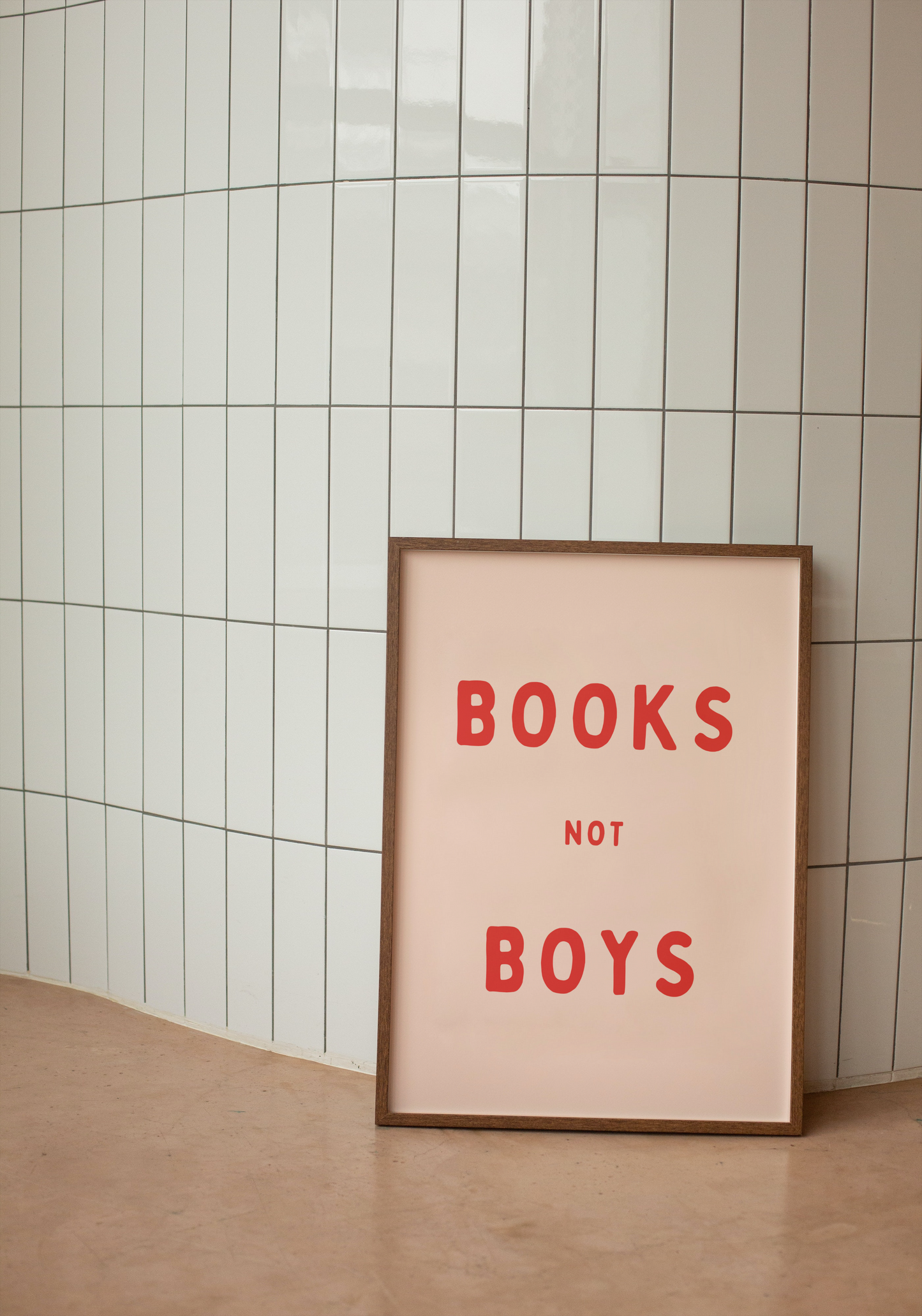 Books Not Boys | Red and Pink | Art Print