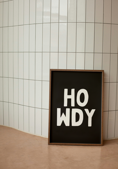 Digital Download |  Howdy | White and Black