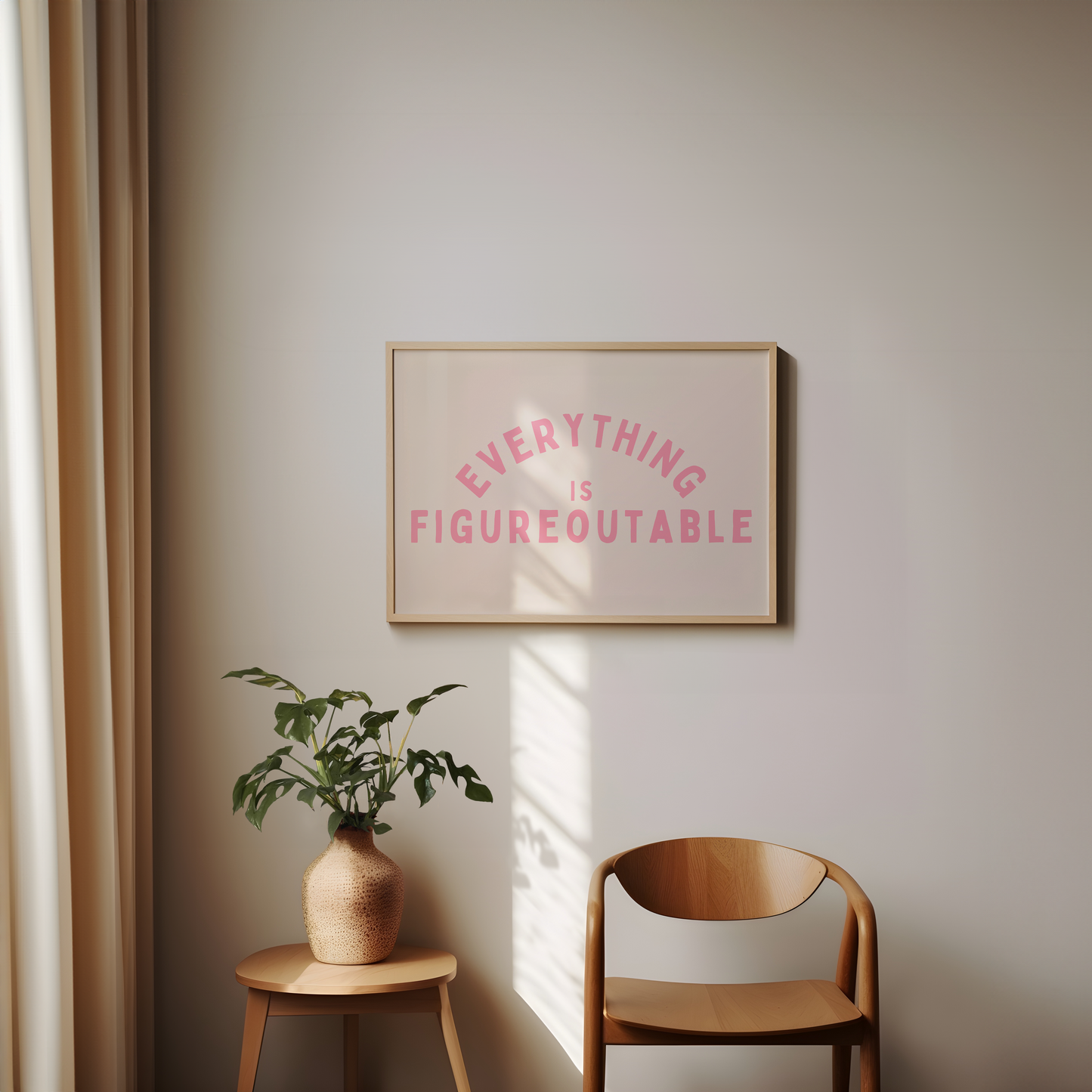 Everything Is Figureoutable | Blush Pink and Cream | Landscape | Art Print