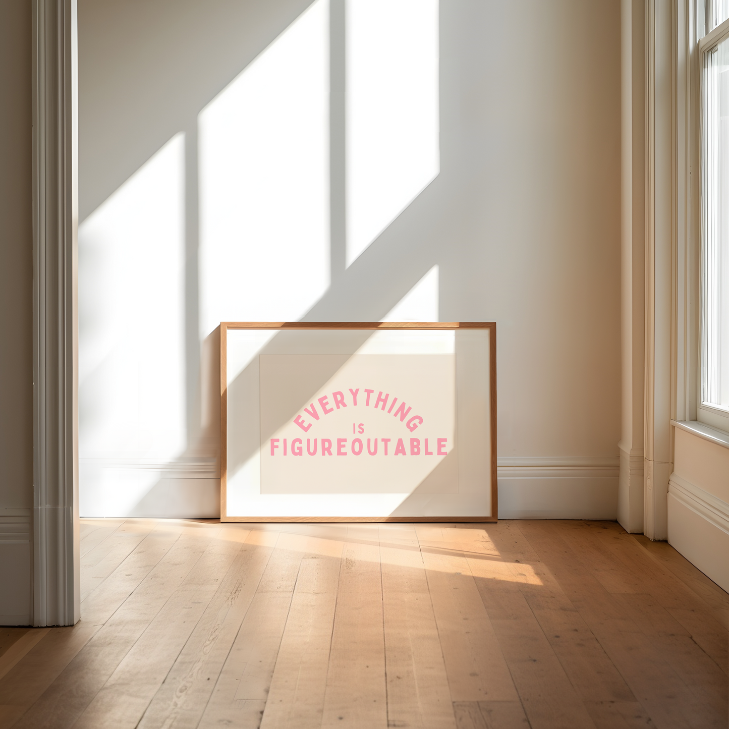 Everything Is Figureoutable | Blush Pink and Cream | Landscape | Art Print