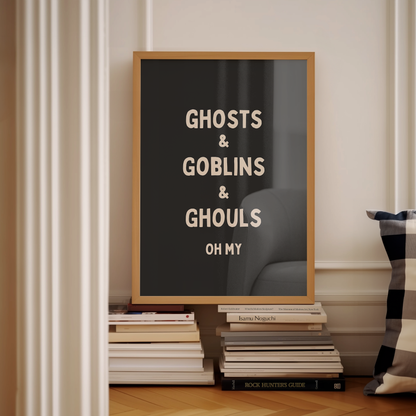 Digital Download | Ghosts & Goblins & Ghouls Oh My | Cream and Charcoal