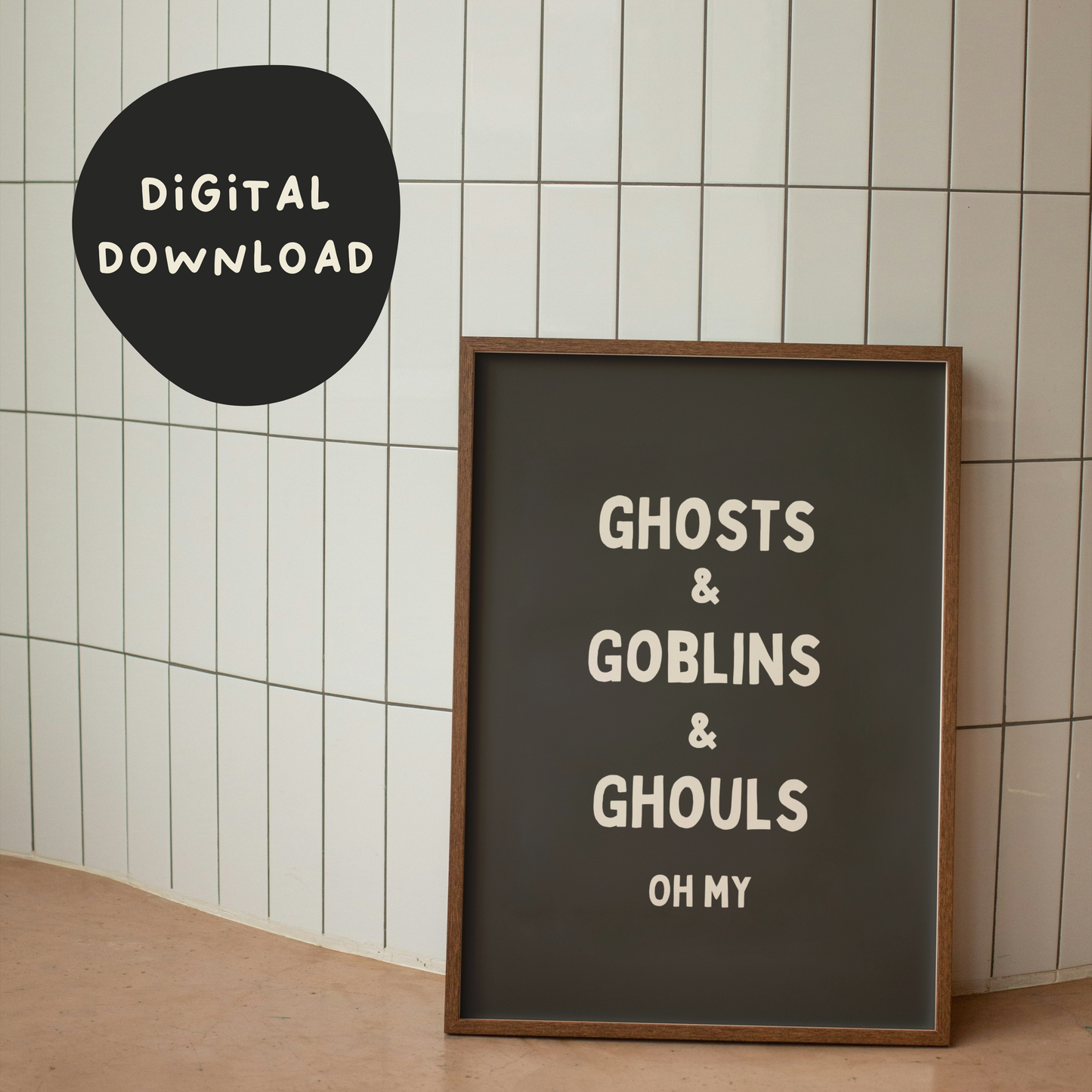 Digital Download | Ghosts & Goblins & Ghouls Oh My | Cream and Charcoal