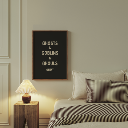 Digital Download | Ghosts & Goblins & Ghouls Oh My | Cream and Charcoal