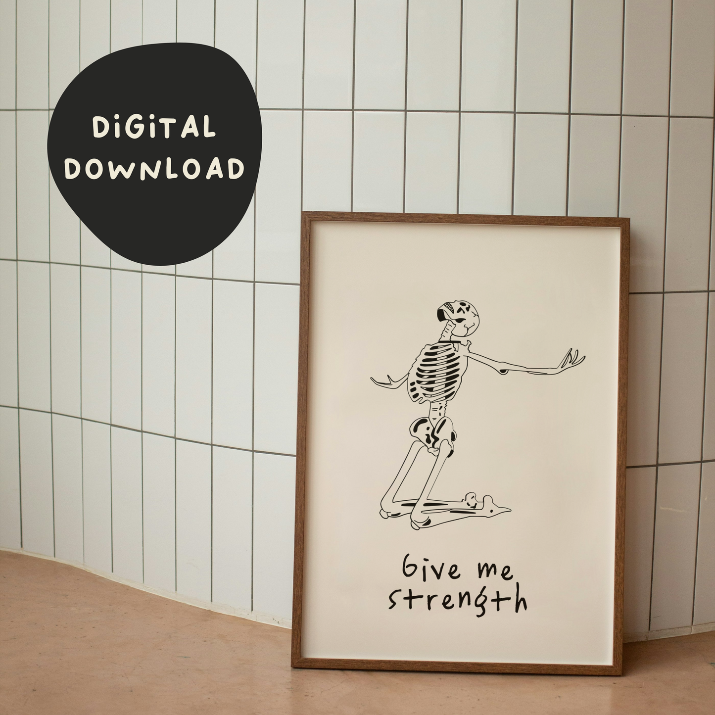 Digital Download | Give Me Strength | Black and Cream