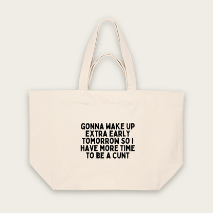 Gonna Wake Up Extra Early Tomorrow | Tote Bag in Natural Raw (18539_Gonna-Wake-Up-Extra-Early_STAU117_Natural-Raw_Tote-Bag_Mockup.png)