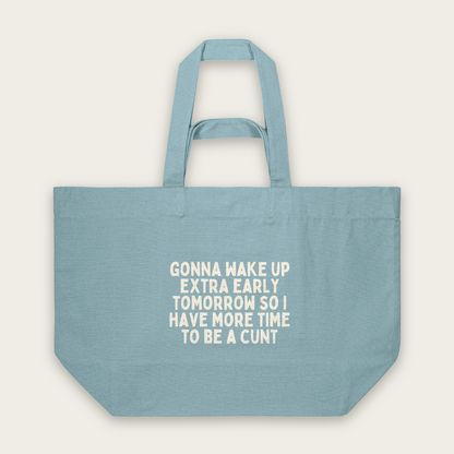 Gonna Wake Up Extra Early Tomorrow | Tote Bag in Pebble Blue (18540_Gonna-Wake-Up-Extra-Early_STAU117_Pebble-Blue_Tote-Bag_Mockup.png)