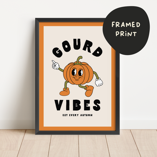 Framed | Gourd Vibes | Ginger, Black and Cream | Art Print