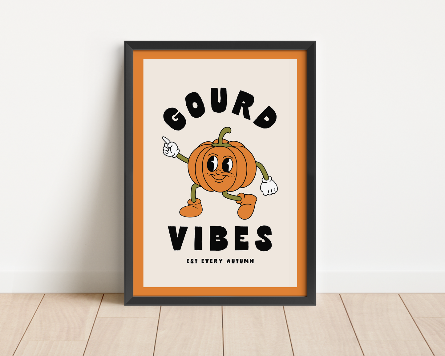 Framed | Gourd Vibes | Ginger, Black and Cream | Art Print