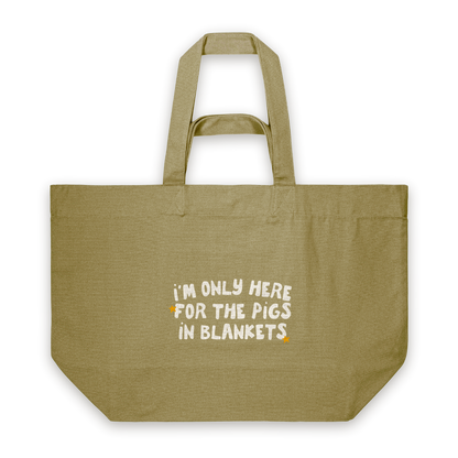 I'm Only Here For The Pigs In Blankets | Tote Bag in Faded Olive (18383_I'm-Only-Here-For-The-Pigs-In-Blankets_STAU117_Faded-Olive_Tote-Bag_Mockup.png)