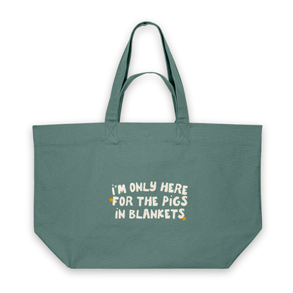 I'm Only Here For The Pigs In Blankets | Tote Bag in Green Bay (18384_I'm-Only-Here-For-The-Pigs-In-Blankets_STAU117_Green-Bay_Tote-Bag_Mockup.png)