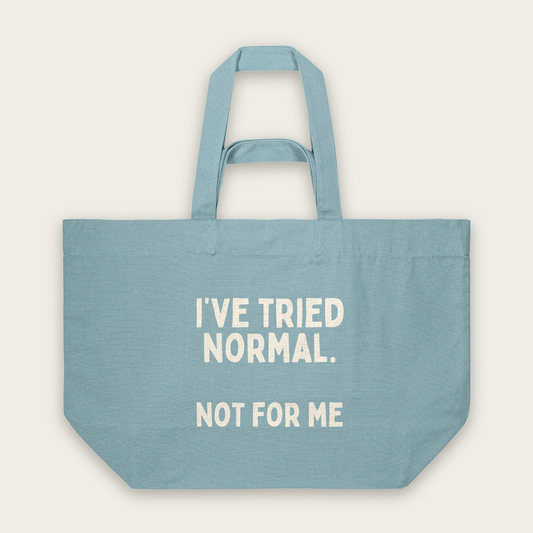 I've Tried Normal, Not For Me | Tote Bag in Pebble Blue (18630_I've-Tried-Normal_STAU117_Pebble-Blue_Tote-Bag_Mockup.png)