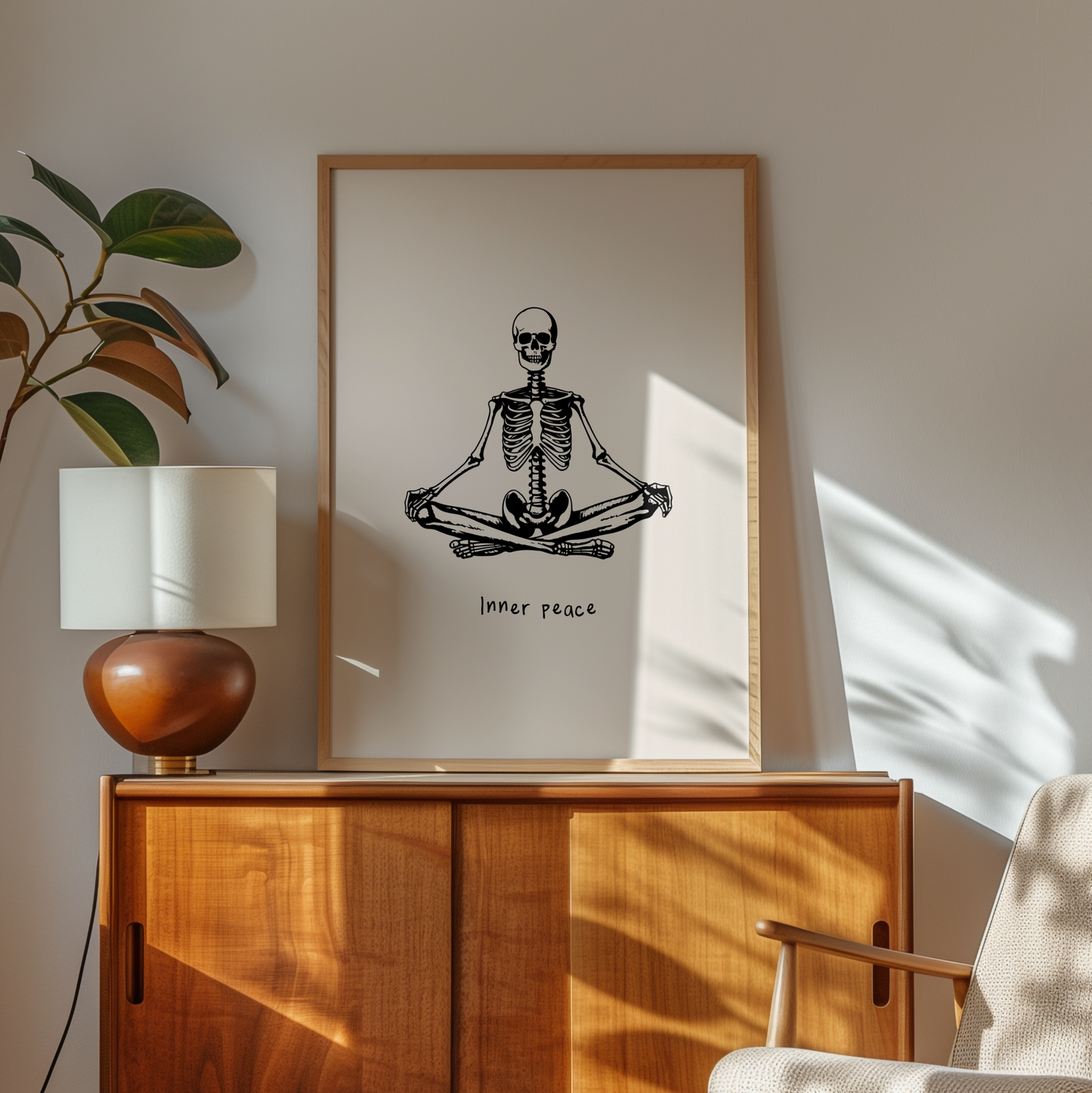 Inner Peace | Black and Cream | Art Print