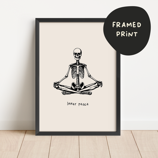 Framed | Inner Peace | Black and Cream | Art Print