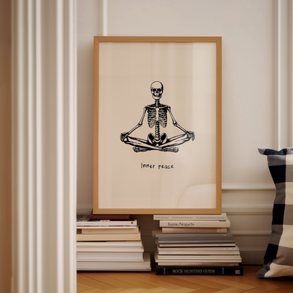 Inner Peace | Black and Cream | Art Print