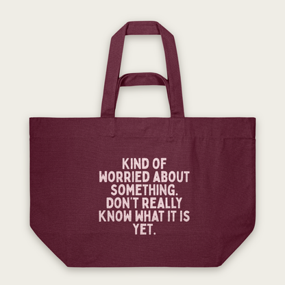 Kind Of Worried About Something | Tote Bag in Burgundy (18640_Kind-Of-Worried-About-Something_STAU117_Burgundy_Tote-Bag_Mockup.png)