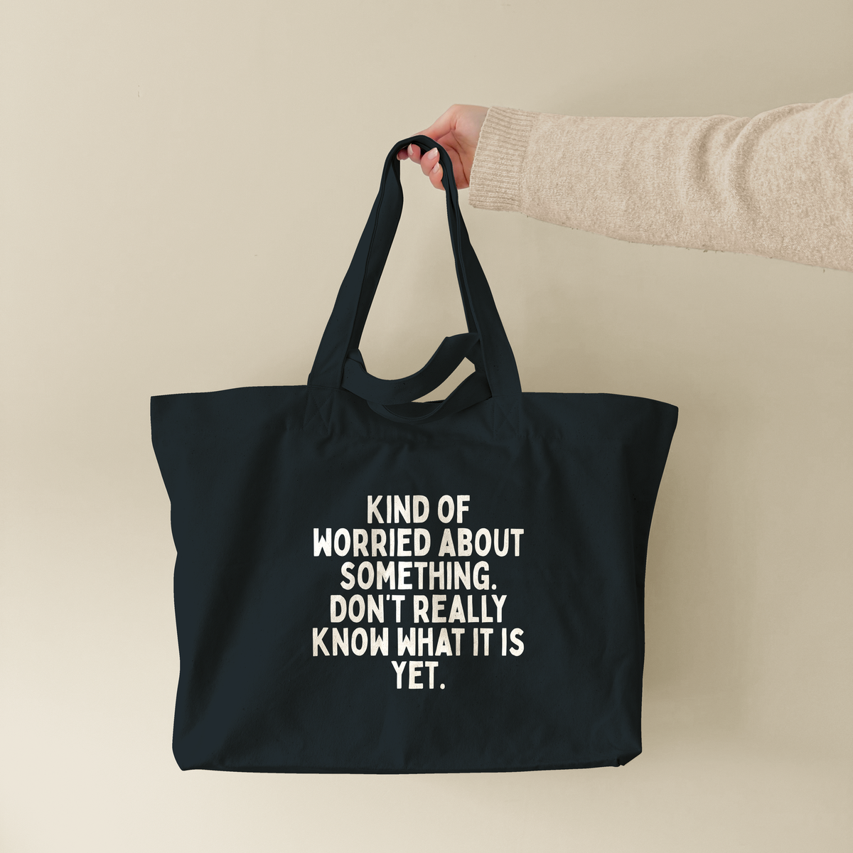 Kind Of Worried About Something | Tote Bag (lifestyle-1-18632_Kind-Of-Worried-About-Something_STAU117_Black_Tote-Bag.png)