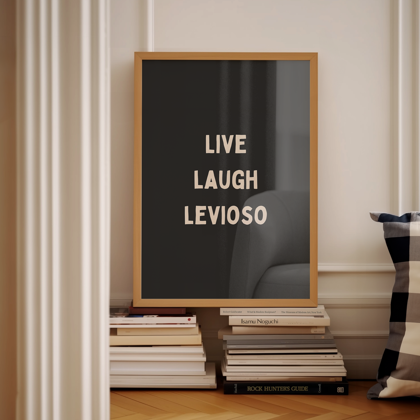 Live Laugh Levioso | Cream and Charcoal | Art Print