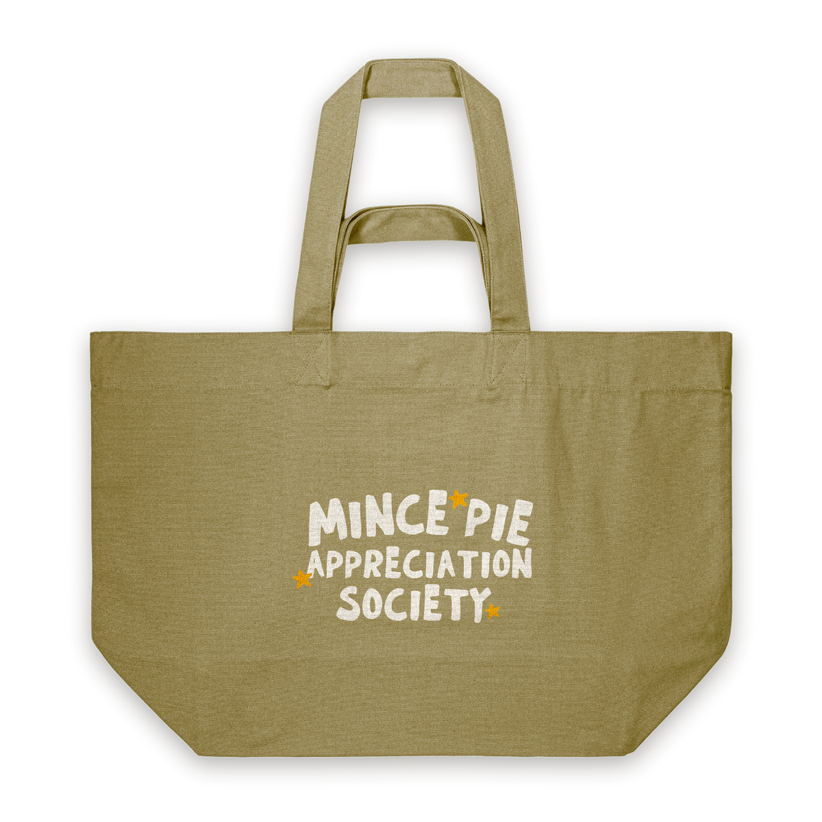 Mince Pie Appreciation Society | Tote Bag in Faded Olive (18392_Mince-Pie-Appreciation-Society_STAU117_Faded-Olive_Tote-Bag_Mockup.png)