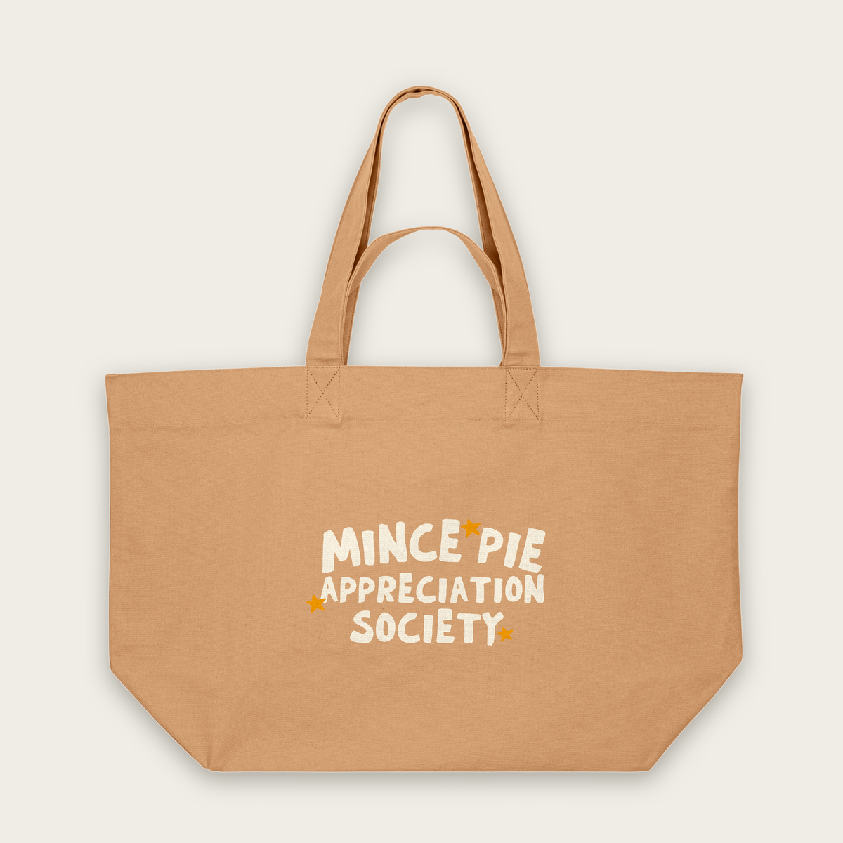 Mince Pie Appreciation Society | Tote Bag in Latte (18394_Mince-Pie-Appreciation-Society_STAU117_Latte_Tote-Bag_Mockup.png)