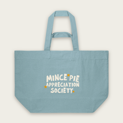 Mince Pie Appreciation Society | Tote Bag in Pebble Blue (18396_Mince-Pie-Appreciation-Society_STAU117_Pebble-Blue_Tote-Bag_Mockup.png)