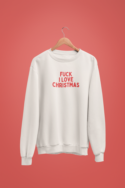 Fuck I Love Christmas | Red Graphic  | Christmas Unisex Sweatshirt