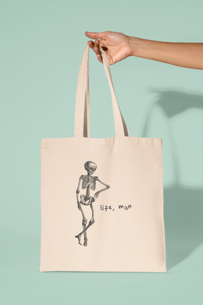 Life, Man | Black Graphic | Organic Cotton Tote Bag