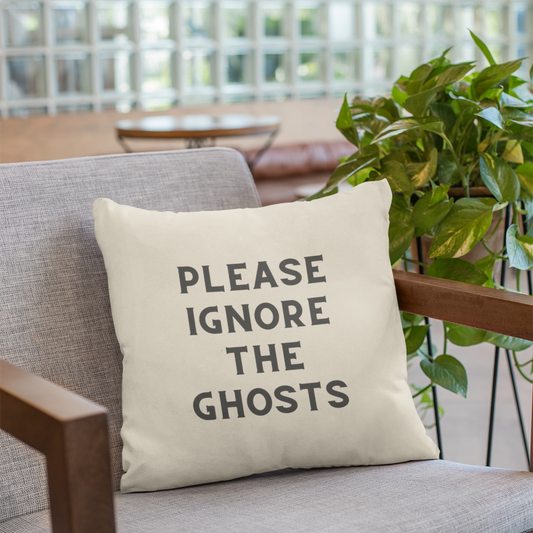 Please Ignore The Ghosts | Black and Cream | Cushion
