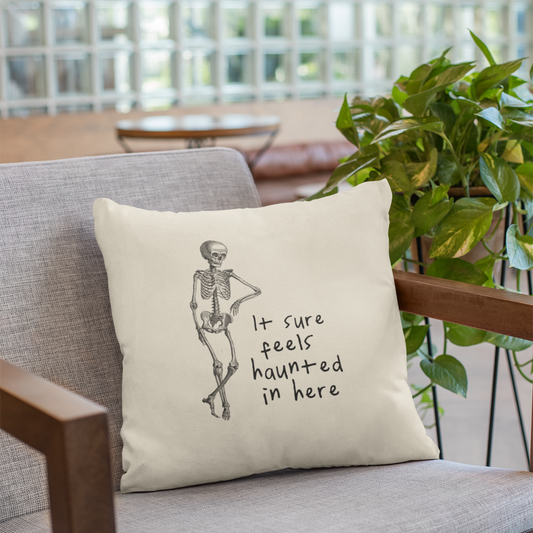 It Sure Feels Haunted In Here | Black and Cream | Cushion
