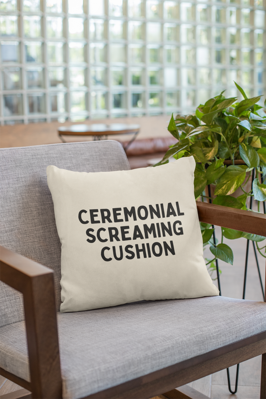 Ceremonial Screaming Cushion | Black and Cream | Cushion